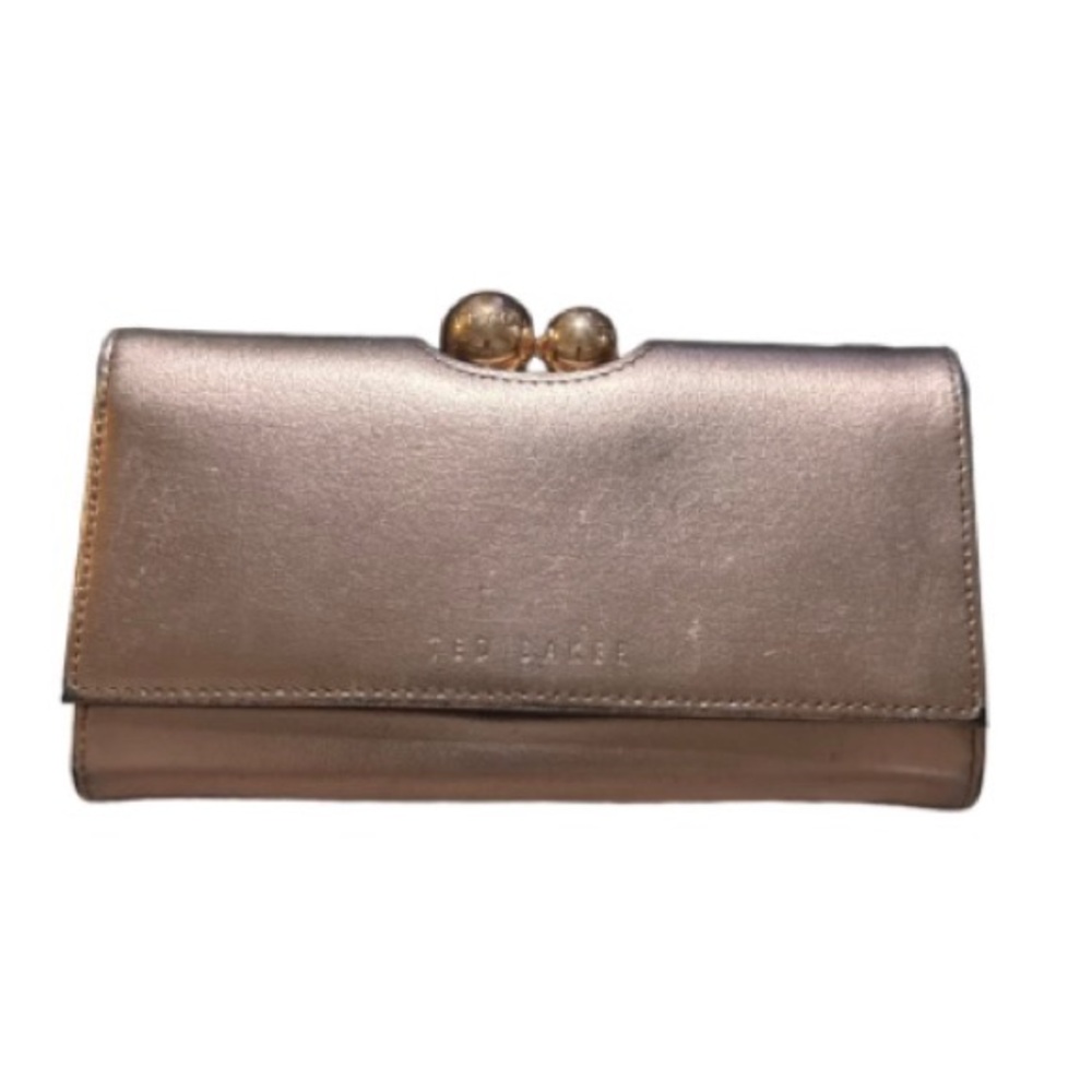 Ted Baker Rose Gold Metallic kiss lock Clasp Wallet